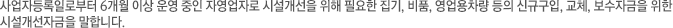 사업자등록 영세자영업자의 생계형 차량, 비품 집기 구입 등을 위한 시설개선자금을 말합니다.